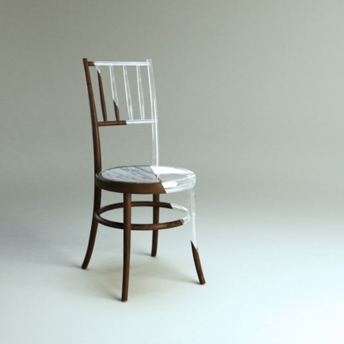 Transparent plastic chair