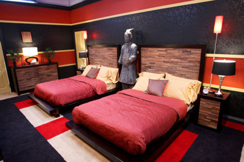 Red white and black bedroom ideas