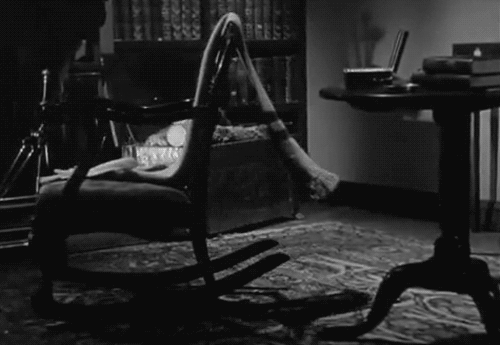 gif Black and White movie creepy horror old haunted ghost chair  innocent-nightmare •