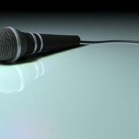 Music microphone black background
